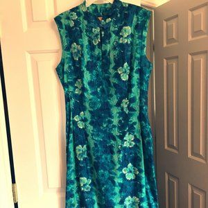 Vintage Blue Hibiscus Hawaiian Dress!